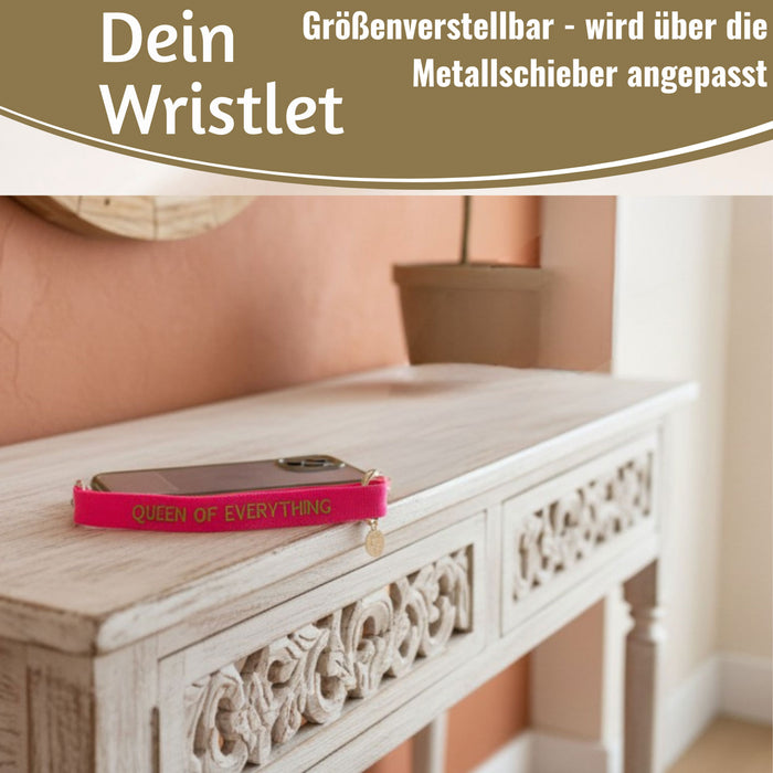 Crossbody Handykette Queen Pink Gold 2 Karabiner zum Umhängen Smartphones