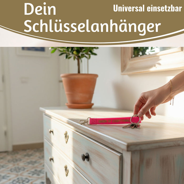 Crossbody Handykette Queen Pink Gold 2 Karabiner zum Umhängen Smartphones