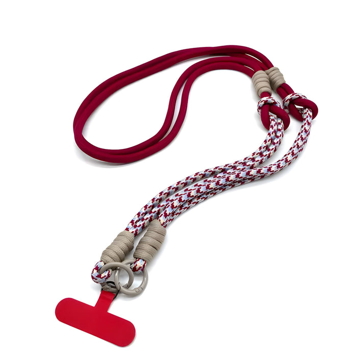 Crossbody Handykette Palma Wine Rot Weiß mit Universalpad zum Umhängen Smartphones