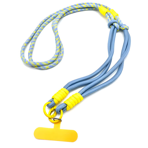 Crossbody Handykette Palma Sky Blau Gelb mit Universalpad zum Umhängen Smartphones