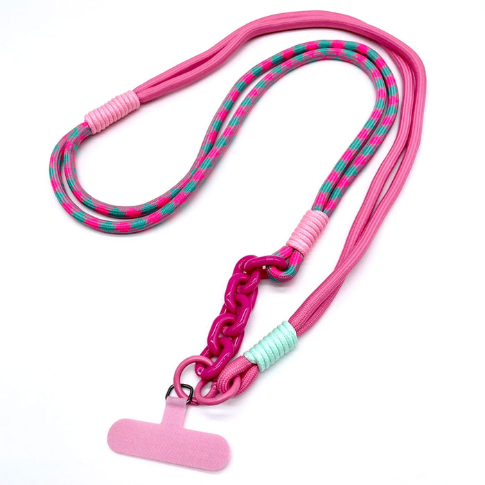 Crossbody Handykette Ibiza Pink Türkis Rosa mit Universalpad zum Umhängen Smartphones