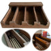 KI-generiertes Bild Vintage Teak Holz Grimaud Cutlery 36cm 4 Fächer Besteckkasten Besteckkorb