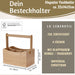 KI-generiertes Bild,Holz Besteckhalter 22cm Braun 4 Fächer mit Griff Cutlery Besteckkorb Stiftebox