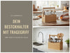KI-generiertes Bild,Holz Besteckhalter 22cm Braun 4 Fächer mit Griff Cutlery Besteckkorb Stiftebox