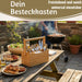 KI-generiertes Bild,Holz Besteckhalter 22cm Braun 4 Fächer mit Griff Cutlery Besteckkorb Stiftebox