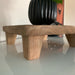 Pflanzenhocker Teak Holz 20x7cm Eckig Mini Tisch Deko Tablett Blumenständer