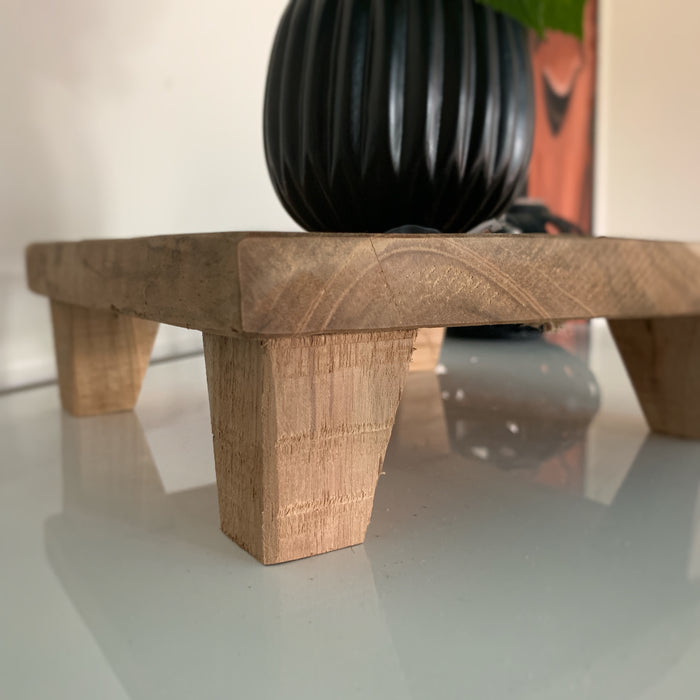 Pflanzenhocker Teak Holz 20x7cm Eckig Mini Tisch Deko Tablett Blumenst —  LS-LebenStil
