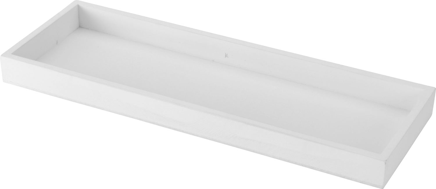 Holz Deko-Tablett Weiß 40x14cm Kerzen-Schale Teelichthalter Holztablett