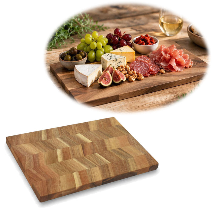 KI-generiertes Bild Elegantes Holz Schneidebrett Akazie 30x20x1,6cm Küchenbrett Tranchierbrett