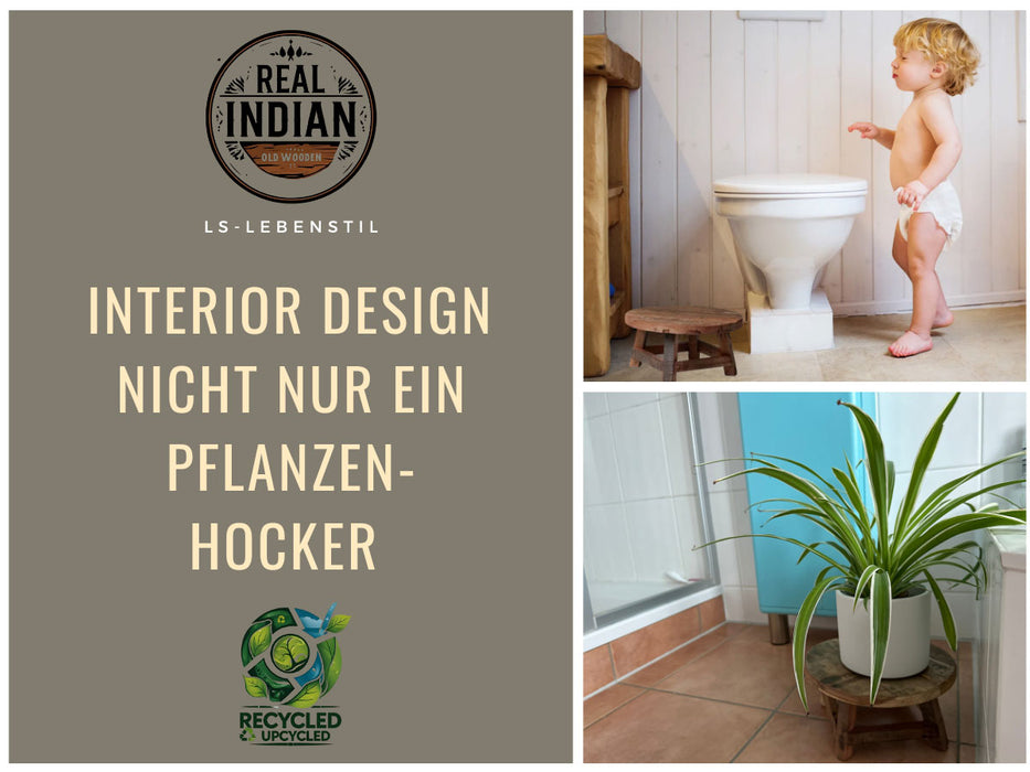 Holz Pflanzenhocker 25x12cm Rund Mini Tisch Deko Hocker Blumenständer