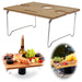 KI-generiertes Bild Holz Picknicktisch 38x28cm klappbar kleiner Weintisch Outdoor Garten Camping