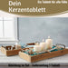 KI-generiertes Bild,Vintage Holz Serviertablett 32x14cm mit Griff Holztablett Küchentablett Deko Tablett