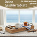 KI-generiertes Bild,Vintage Holz Serviertablett 32x14cm mit Griff Holztablett Küchentablett Deko Tablett