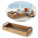 KI-generiertes Bild Vintage Holz Serviertablett 32x14cm mit Griff Holztablett Küchentablett Deko Tablett
