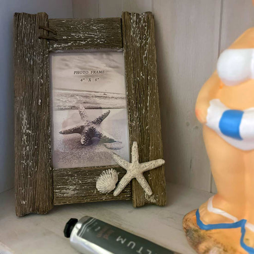 Vintage Holz Bilderrahmen 10x15cm Recycelt Maritim Strand Aufsteller Fotorahmen