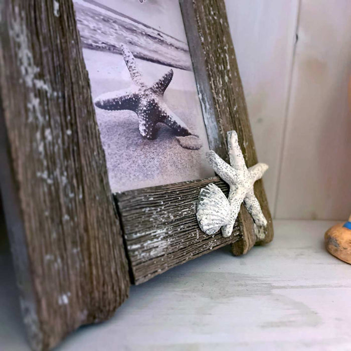 Vintage Holz Bilderrahmen 10x15cm Recycelt Maritim Strand Aufsteller Fotorahmen