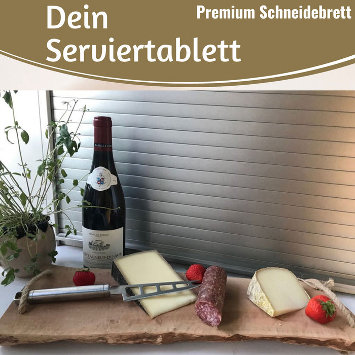 KI-generiertes Bild,XL Mango Schneidebrett 50cm Echt-Holz Küchenbrett Vesperbrett Servierbrett