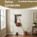KI-generiertes Bild,Vintage Teak Holz Wandgarderobe 38cm 3/6 Haken Jackenhalter Braun Garderobenleiste