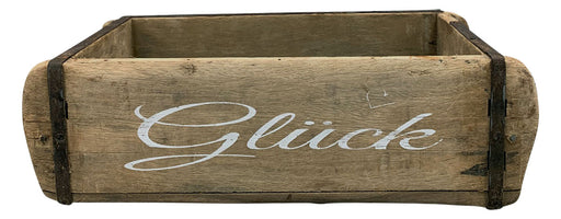 Holz Ziegelform Unika 31x15cm Glück Herz Braun alte Backsteinform Cutlery Deko