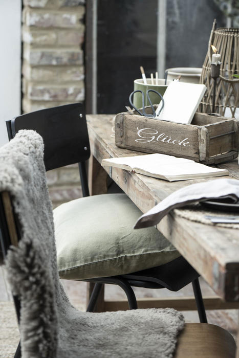 Holz Ziegelform Unika 31x15cm Glück Herz Braun alte Backsteinform Cutlery Deko