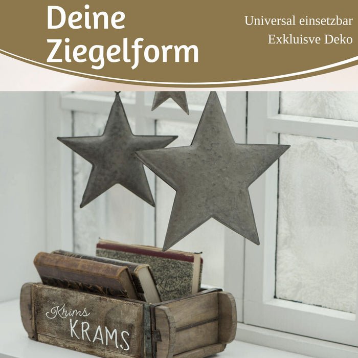 KI-generiertes Bild,Holz Ziegelform Unika 31x15cm KrimsKrams Braun alte Backsteinform Cutlery Deko