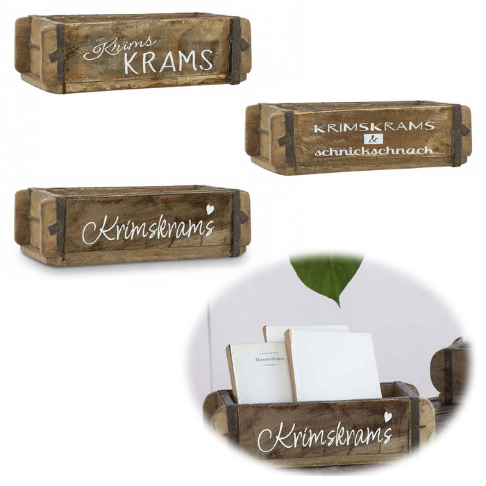 Holz Ziegelform Unika 31x15cm KrimsKrams Braun alte Backsteinform Cutlery Deko