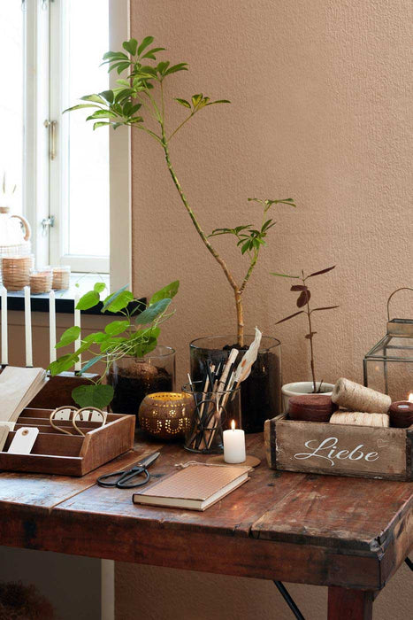 Holz Ziegelform Unika 31x15cm Liebe Herz Braun alte Backsteinform Cutlery Deko