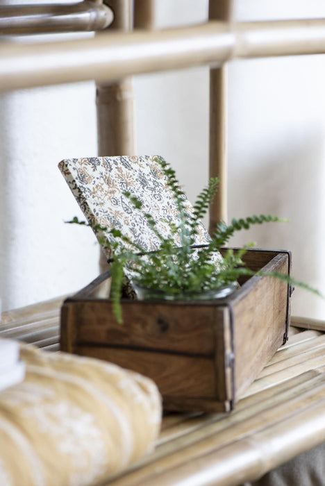 KI-generiertes Bild,Holz Aufbewahrung-Box 32x15x10cm 1-fach Ziegelform-Optik Cutlery Deko