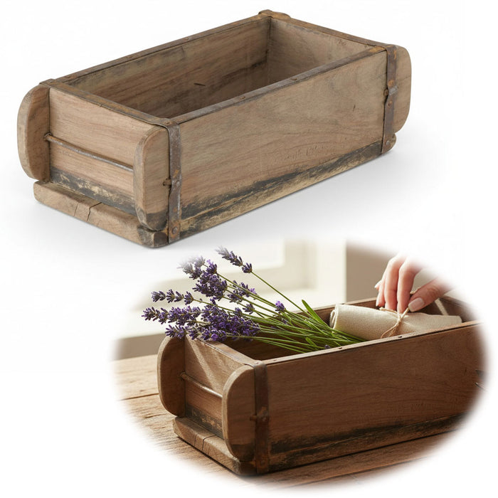 KI-generiertes Bild Holz Aufbewahrung-Box 32x15x10cm 1-fach Ziegelform-Optik Cutlery Deko