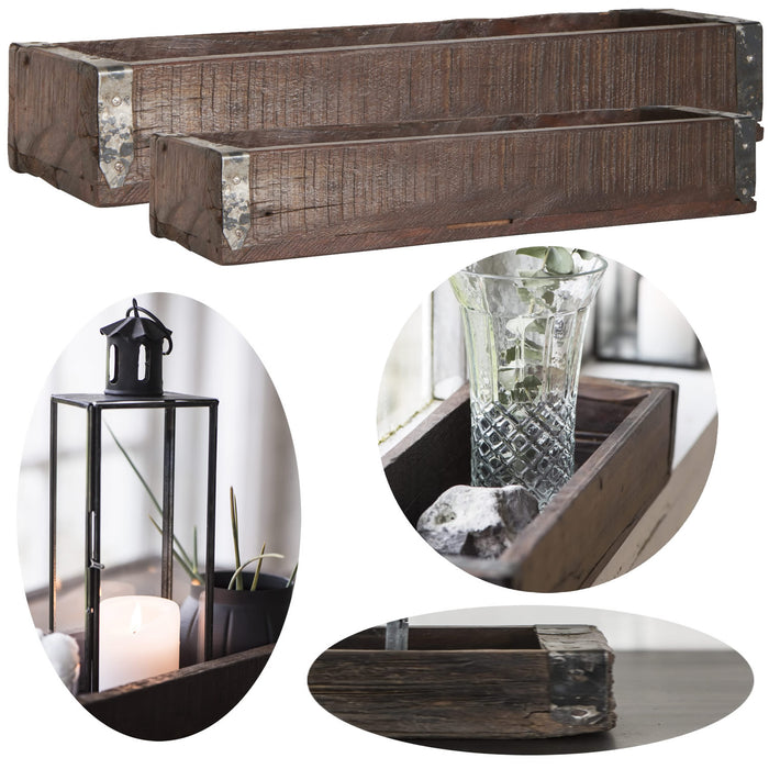 Ib Laursen Vintage Holz Aufbewahrungsbox 2´er Set Unika Braun Deko-Kiste