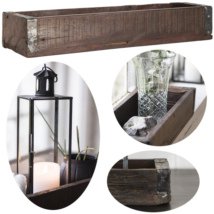 Ib Laursen Vintage Holz Aufbewahrungsbox 43x13x6cm Unika Braun Deko-Kiste