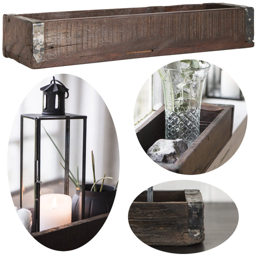 Ib Laursen Vintage Holz Aufbewahrungsbox 43x13x6cm Unika Braun Deko-Kiste