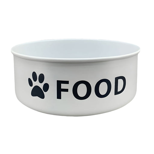 Vintage Fressnapf Hundenapf Emaille Weiß XL 19x7cm 1600ml Retro Napf Wassernapf