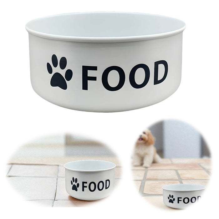 Vintage Fressnapf Hundenapf Emaille Weiß 14x6cm 800ml Retro Napf Wassernapf