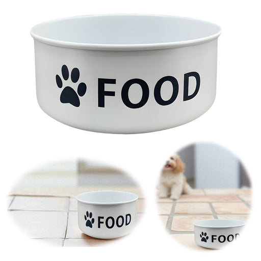 Vintage Fressnapf Hundenapf Emaille Weiß 14x6cm 800ml Retro Napf Wassernapf