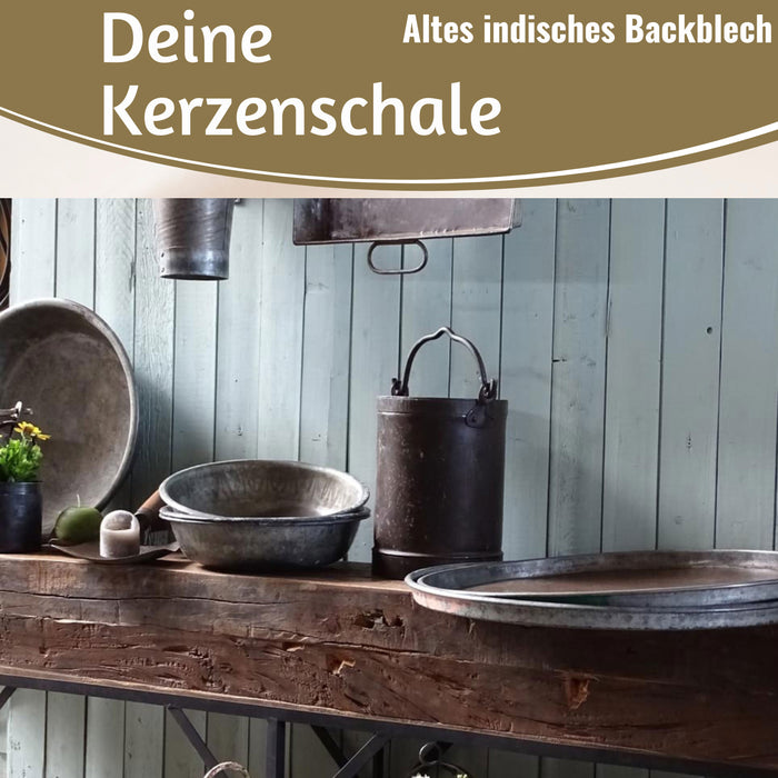 KI-generiertes Bild,XL Metall Deko Tablett Serviertablett Dehli 42cm Rund Kerzenteller Kerzentablett