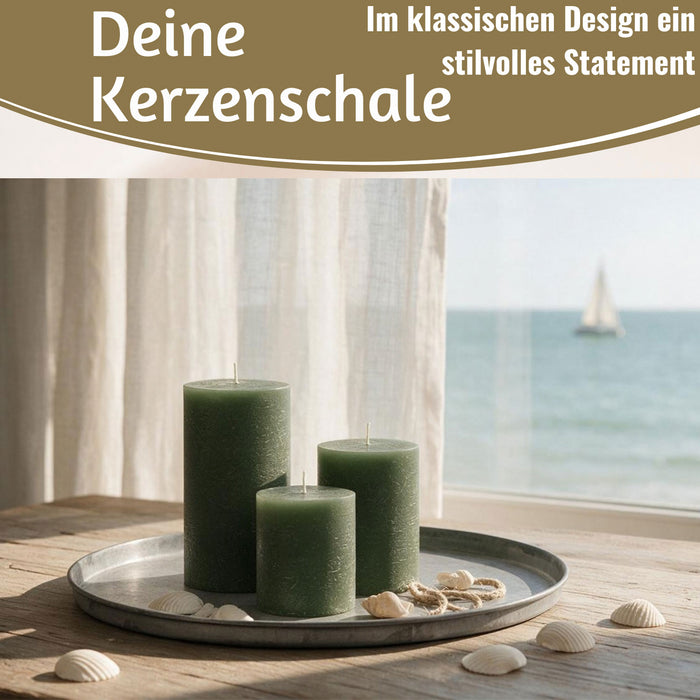 KI-generiertes Bild,XL Metall Deko Tablett Serviertablett Dehli 46cm Rund Kerzenteller Kerzentablett