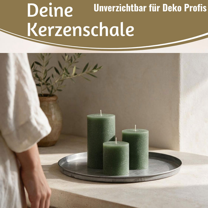 KI-generiertes Bild,XL Metall Deko Tablett Serviertablett Dehli 46cm Rund Kerzenteller Kerzentablett