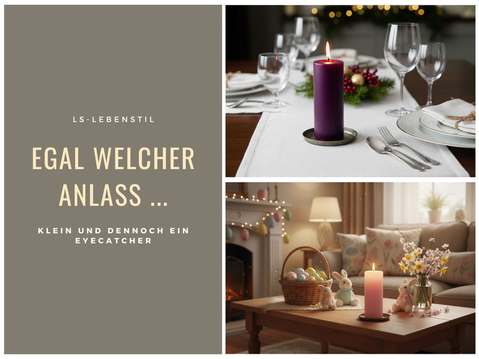 Metall Deko Kerzenteller 16cm Rund Silber Kerzentablett Kerzenschale Schale