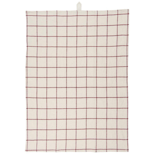 Vintage Geschirrtuch 50x70cm Karo Beige Rot 100% Baumwolle Geschirr Handtuch