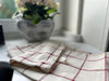 Vintage Geschirrtuch 50x70cm Karo Beige Rot 100% Baumwolle Geschirr Handtuch
