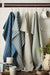Vintage Geschirrtuch 50x70cm Blau Weiß Natur Karo 100% Baumwolle Geschirr