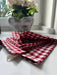 Vintage Geschirrtuch 50x70cm Karo Rot Beige 100% Baumwolle Geschirr Handtuch