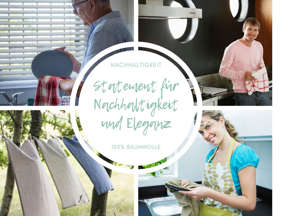 Vintage Geschirrtuch 50x70cm Blau Weiß Natur Karo 100% Baumwolle Geschirr