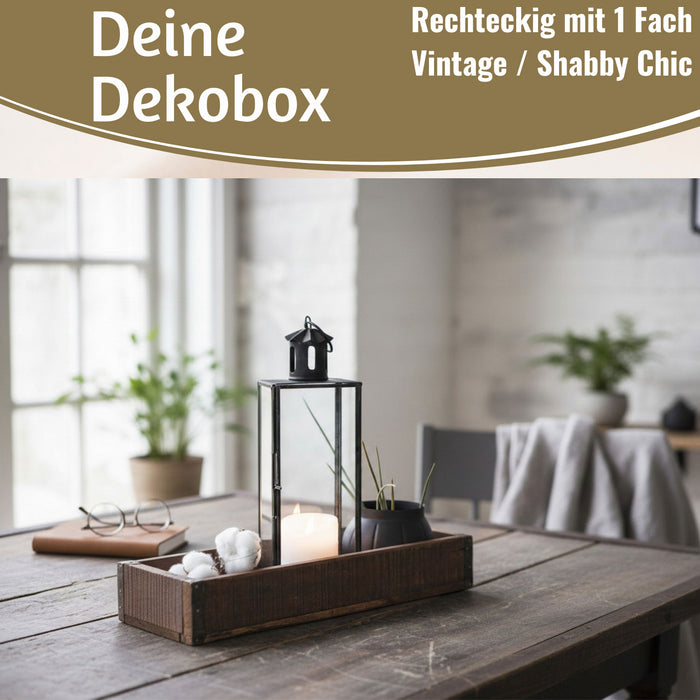 KI-generiertes Bild,Ib Laursen Vintage Holz Aufbewahrungsbox 35x10x5cm Unika Braun Deko-Kiste