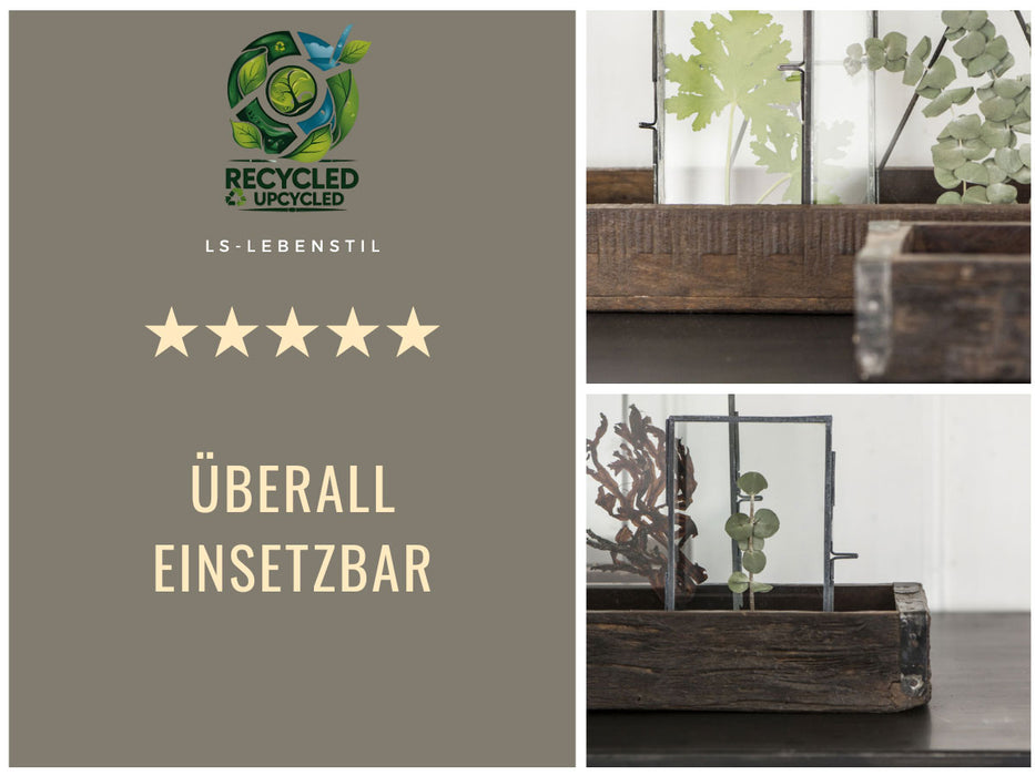 Ib Laursen Vintage Holz Aufbewahrungsbox 35x10x5cm Unika Braun Deko-Kiste