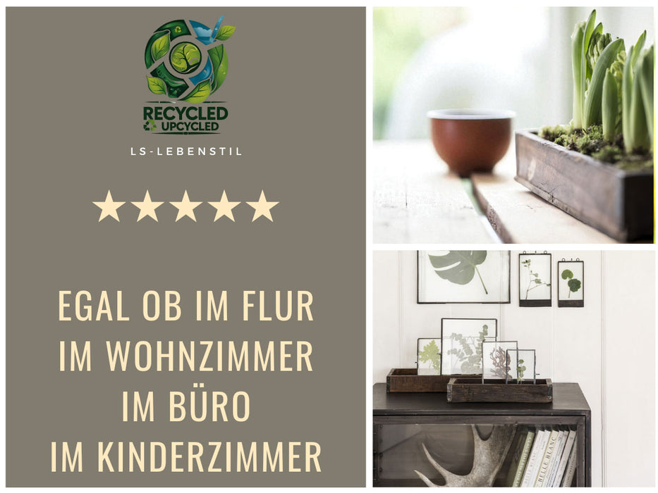 Ib Laursen Vintage Holz Aufbewahrungsbox 43x13x6cm Unika Braun Deko-Kiste