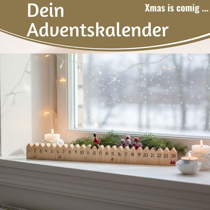 KI-generiertes Bild,Vintage Holz Adventskalender gehender Gardist 50cm Countdown Xmas Deko
