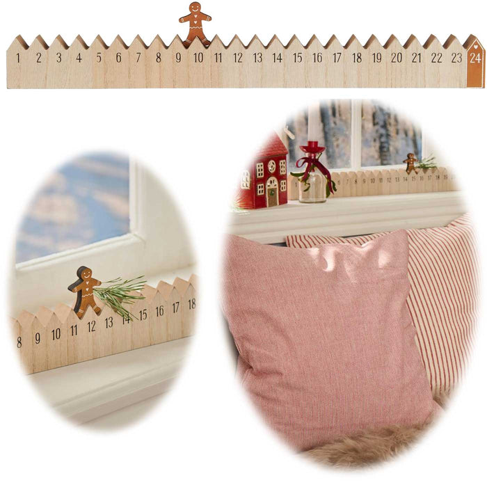 KI-generiertes Bild Vintage Holz Adventskalender gehender Gardist 50cm Countdown Xmas Deko