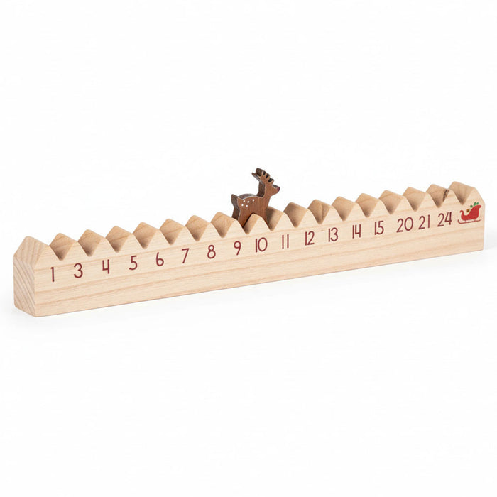Vintage Holz Adventskalender hüpfende Rentier 50cm Countdown Xmas Deko